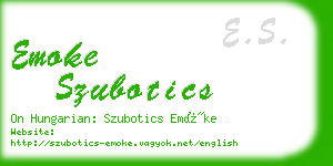 emoke szubotics business card
